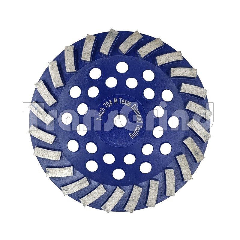 китай 7 inch Spiral Grinding Cup Wheel For Concrete производитель